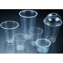 Disposable Plastic Cup with Flat Lid Dome Cover